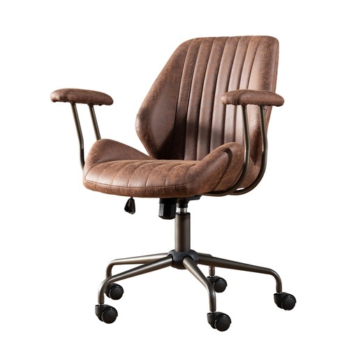 Dark brown suede office chair - dark,