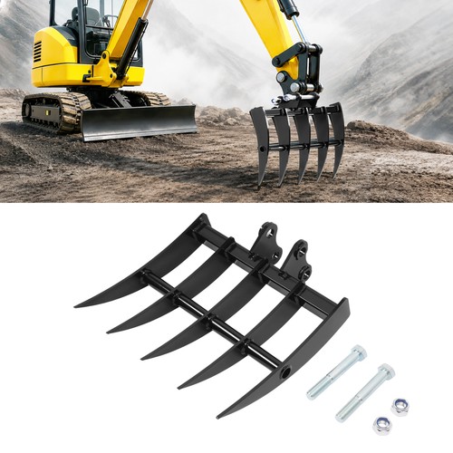 Mini excavator attachment rake - attachment,