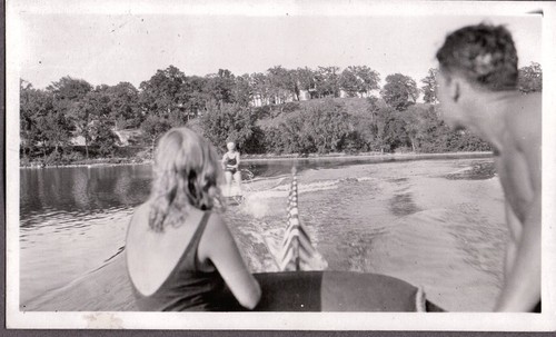 Vintage photograph boat girl - vintage,