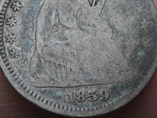 1859 seated liberty - p,