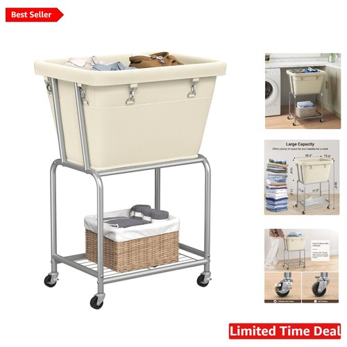 Durable cream laundry cart - durable,