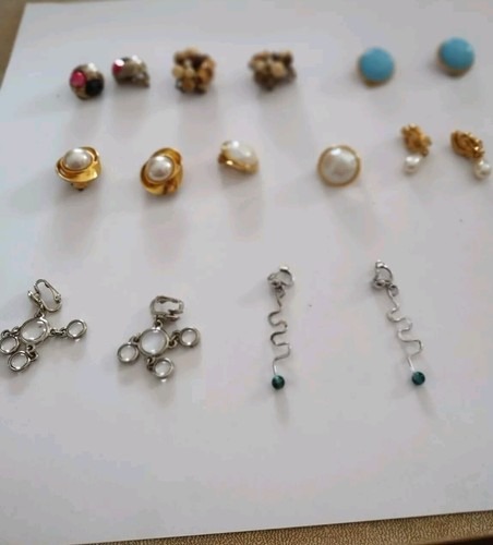Clip earrings eight pairs - earrings,