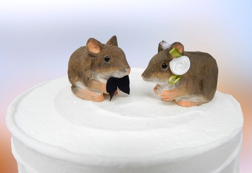 Mouse cake top - bride, groom
