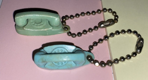 Two blue 1960s princess phone - 1960s,