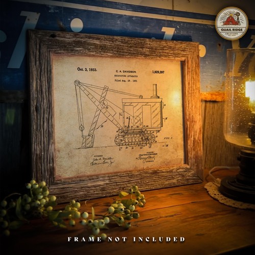 Vintage excavator patent art - excavator,