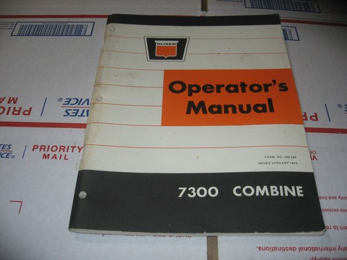 Oliver combine manual 7300 - oliver,