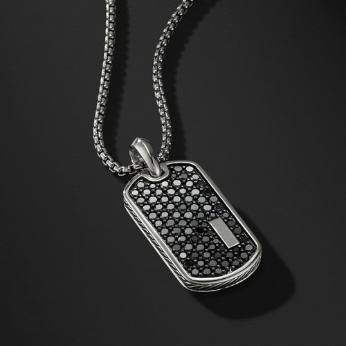 Full silver rhinestone dog tag - dog,