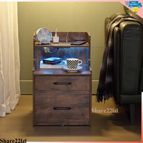 Nightstand bedside table set - nightstand,
