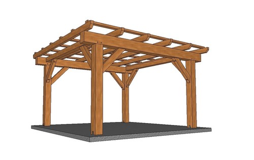 Timber frame pergola - timber,