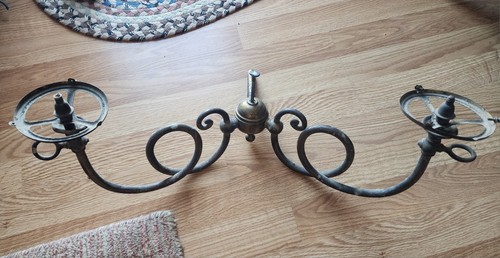 Antique brass sconce two - antique, two-arm