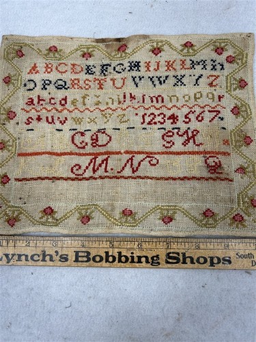 Antique sampler unframed 5 - antique,