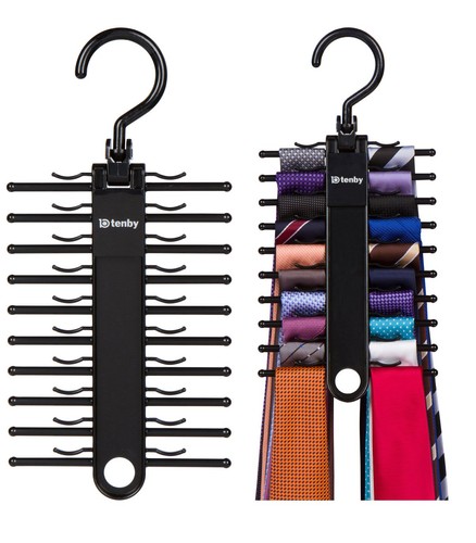 Pack black tie rack - black,
