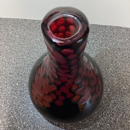 Vintage ruby red - vase., hand
