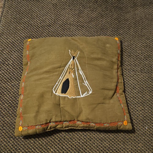 Embroidered throw pillow with - embroidered,