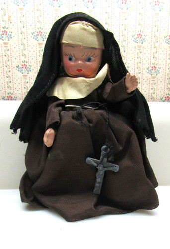 Nun doll franciscan brown - doll,