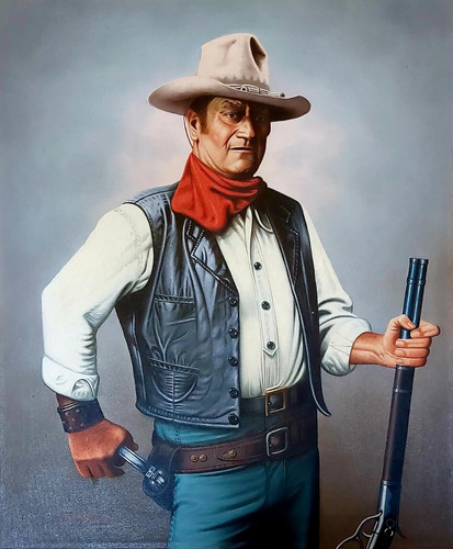 John wayne oil - oil, painting