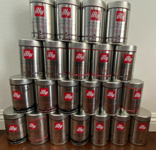 Illy empty coffee cans - illy, oz