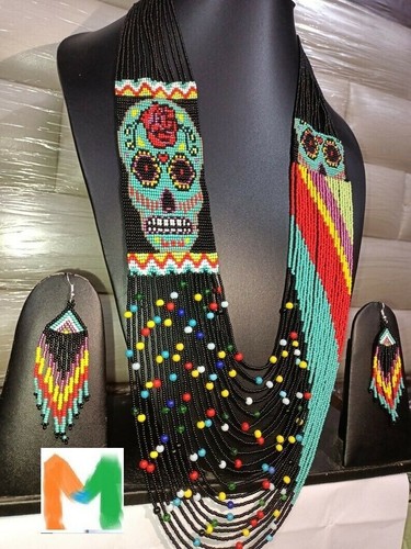 Huichol indian beaded flower - beaded,