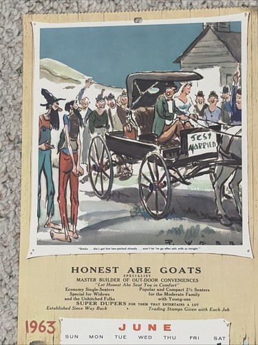 1963 single page calendar - page,