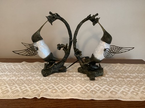 Vintage hummingbird lamps set