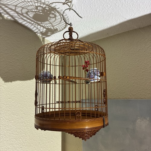 Vintage chinese bamboo - chinese, bird