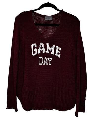 Wooden ships maroon game day - ships,