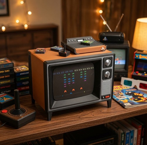Retro 1970s 80s with atari - 1970s-80s,