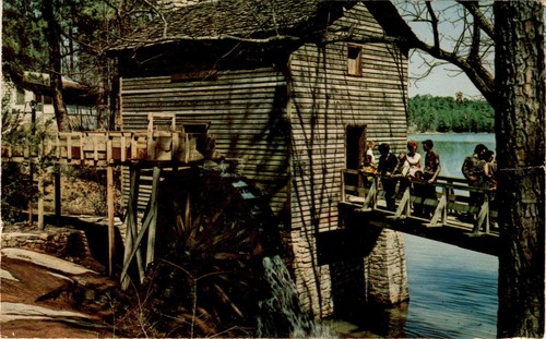 Restored grist mill stone - grist,