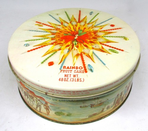 Vintage rainbo fruit cake - vintage, tin