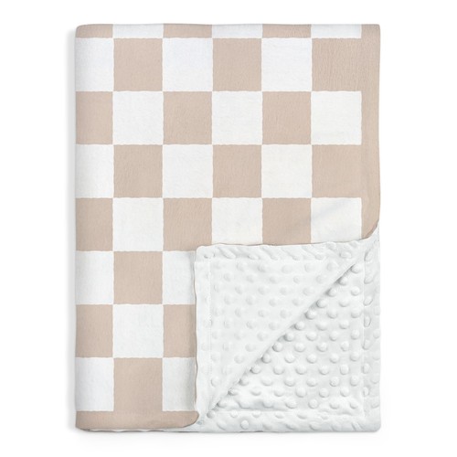 Checkered minky baby blanket - checkered,