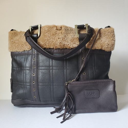 Ugg brown leather shearling - brown,