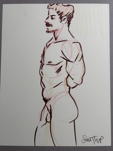 Nude male drawing - nude, original