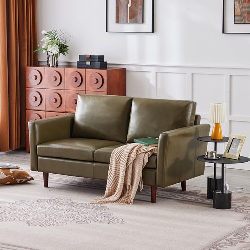 Faux leather loveseat sofa mid - faux,