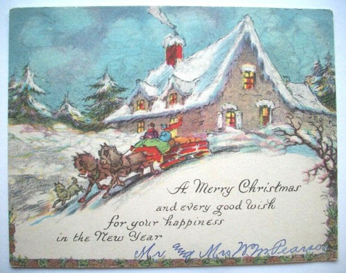 Horse drawn sleigh trip - 20's,