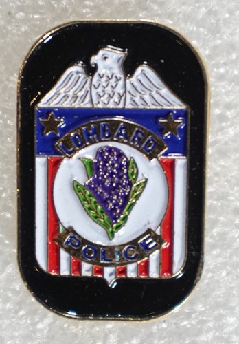 Lombard police pinback button - pinback,