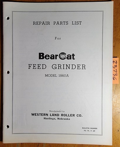 Bearcat 1860a feed - bearcat, grinder