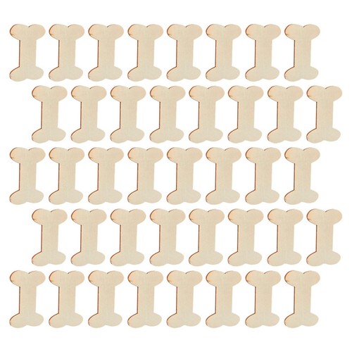 50pcs dog bone - shaped, wood