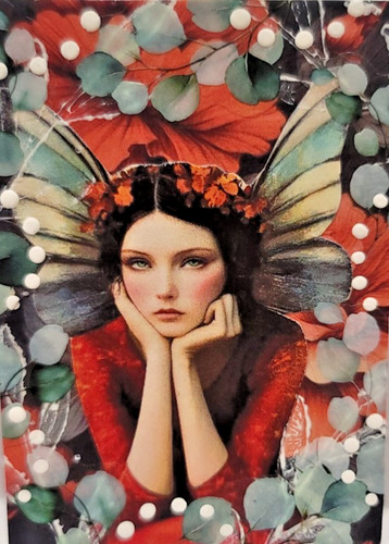 Aceo whimsical fairy collage - whimsical,