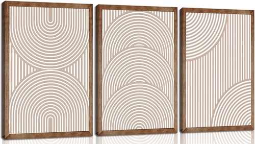 3pcs beige neutral wall art - 3pcs,
