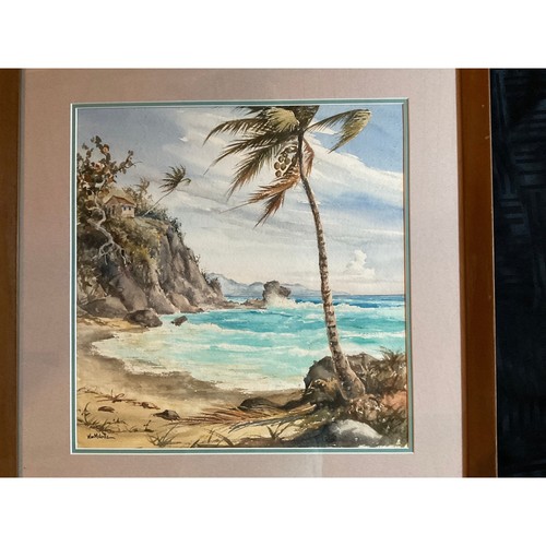Watercolor painting coast - painting,
