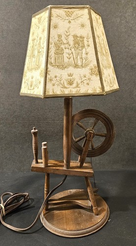Vintage wooden spinning wheel - vintage,