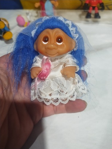 Vintage bride troll doll - vintage, 4"