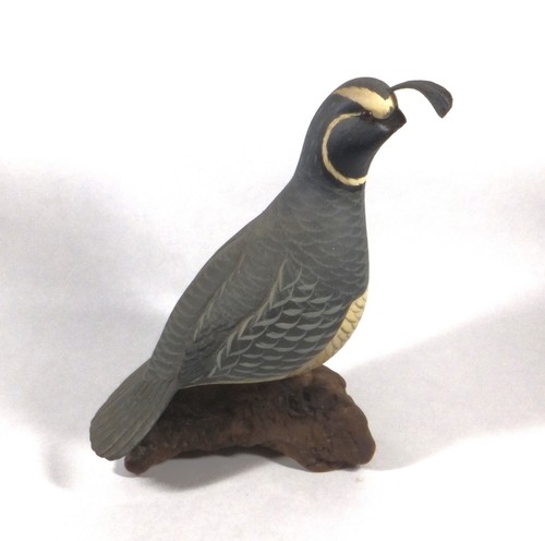 Western quail hand - quail, carved