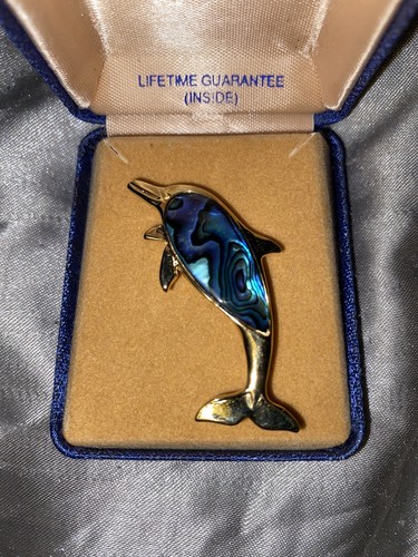 Dolphin pin sea - sea, opal