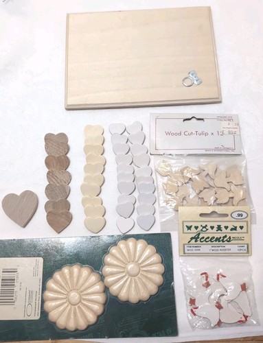 Lot wood cutouts to glue - pc,