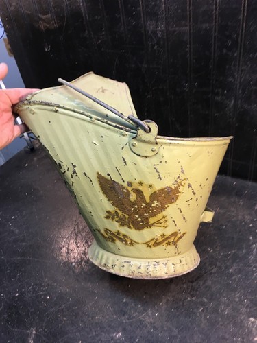 Vintage metal coal bucket with - bucket,
