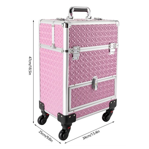 Rolling makeup train case - train,