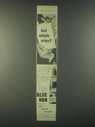 1959 blue nun wine - blue,