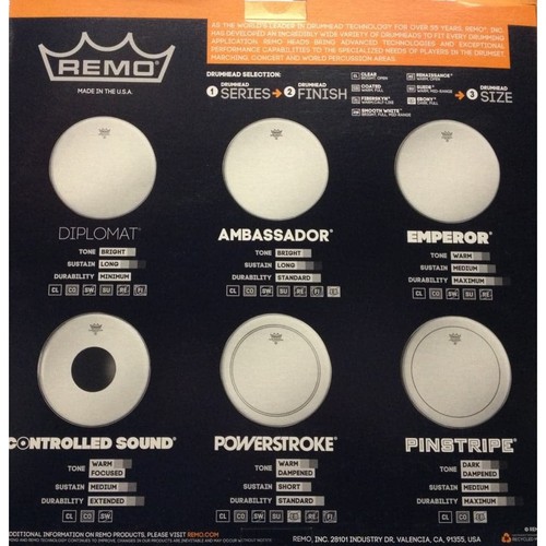 Remo pinstripe clear drumhead - remo,