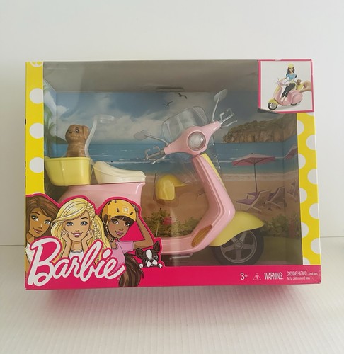 Barbie pink yellow scooter - barbie,